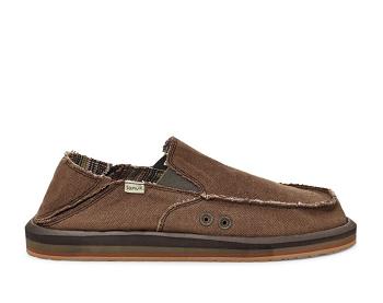 Sanuk Vagabond Soft Top Hemp Collapsible Heel Men's Sidewalk Surfers Brown | Canada 216TCE